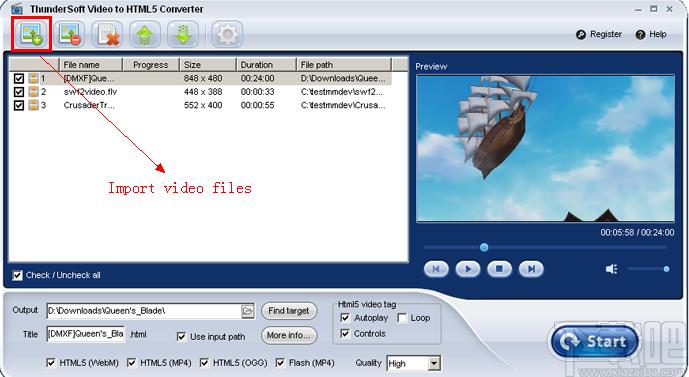 ThunderSoft Video to HTML5 Converter下载,视频转HTML5