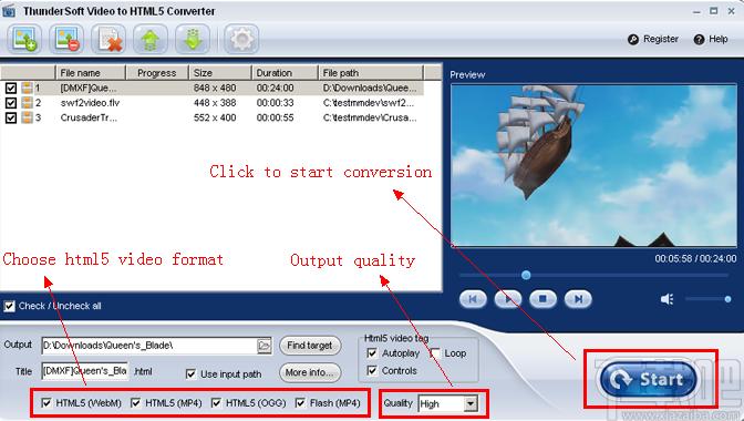 ThunderSoft Video to HTML5 Converter下载,视频转HTML5