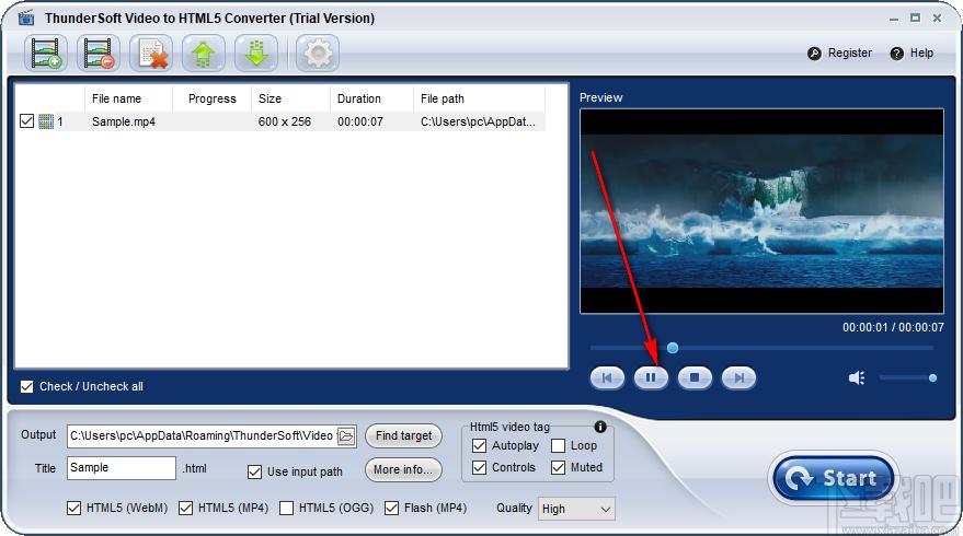 ThunderSoft Video to HTML5 Converter下载,视频转HTML5